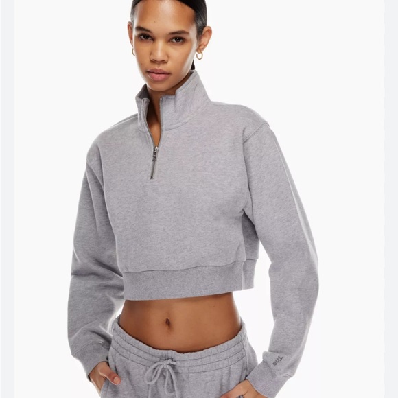 TNA Cozy Fleece Perfect 1/4 Zip Sweatshirt - Aritzia - Picture 3 of 3